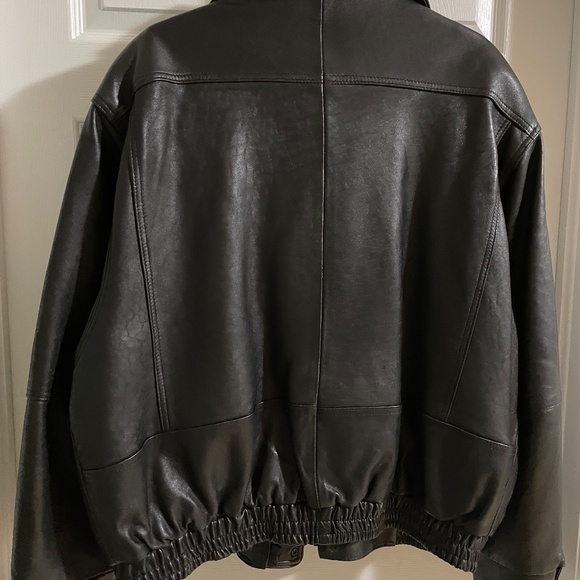 Men's vintage black leather jacket - Picture 2 of 7